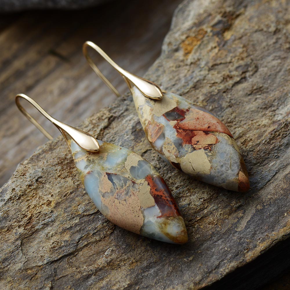 Leaves Jasper Earring