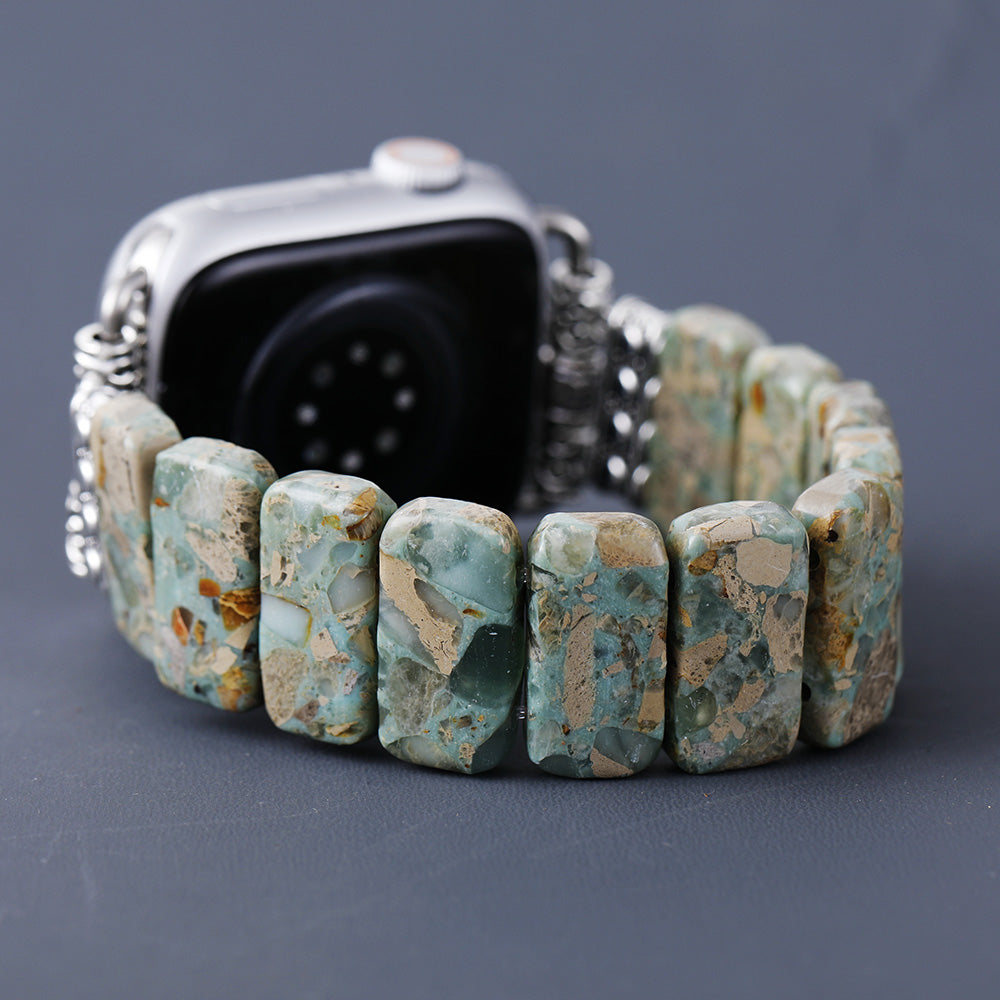 Natural Jasper Stone Stretch Apple Watch Strap