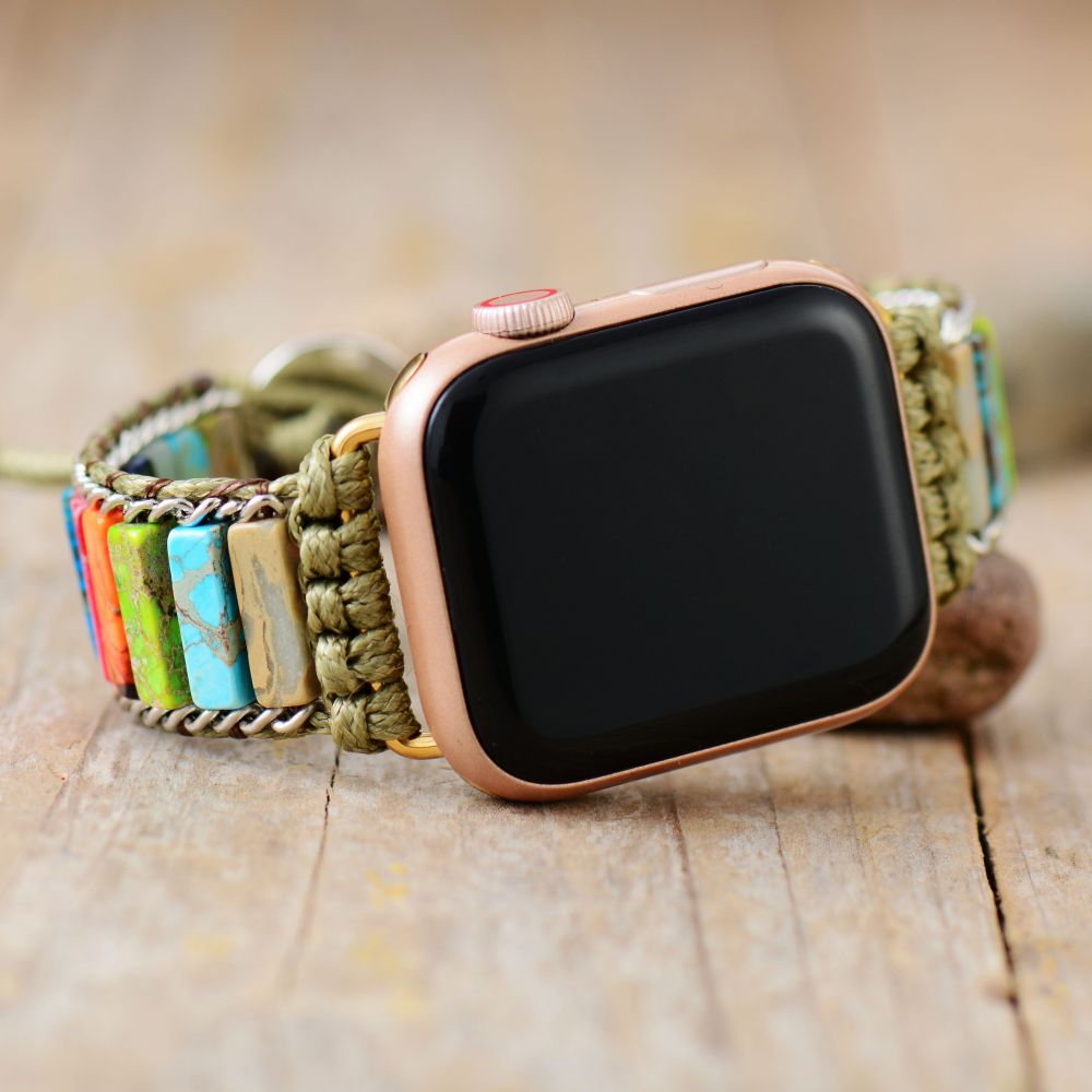 chakra jasper nylon rope bracelet for Apple watch