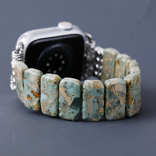 Natural Jasper Stone Stretch Apple Watch Strap