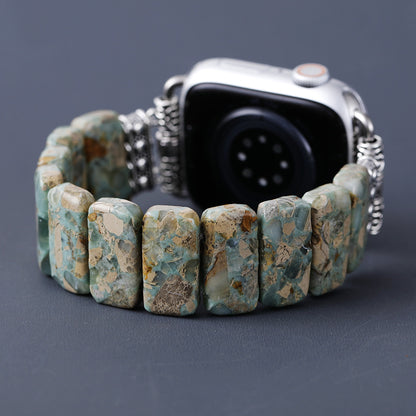 Natural Jasper Stone Stretch Apple Watch Strap