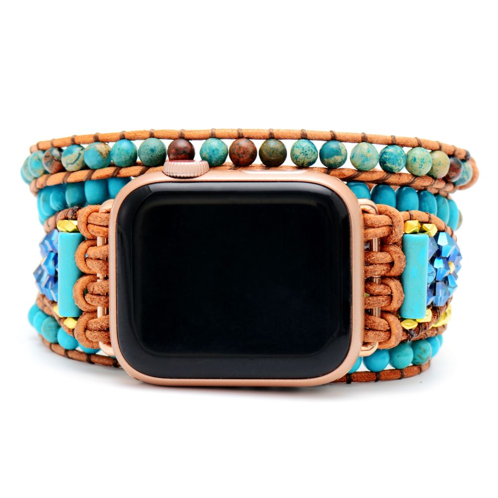 turquoise wrap bracelet leather watchband